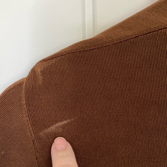 Chicos Womens Brown Open Front Slinky Cardigan Jacket Size XL Office Career - Picture 12 of 12